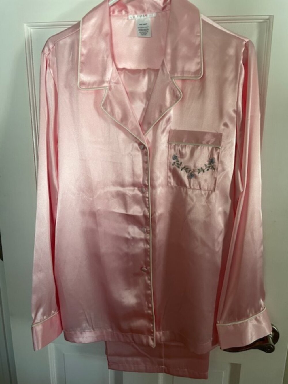 Pink K Two-Piece Pajamas, Lounge Wear, Large